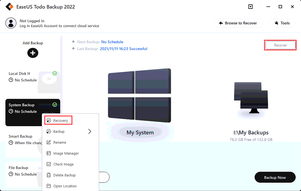 EaseUS Todo Backup System Recovery